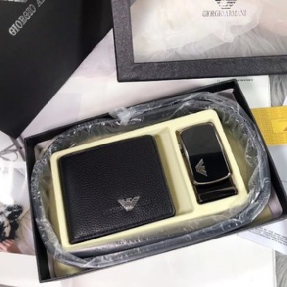Armani belt automatic buckle belt ➕ wallet - Picture 1 of 8
